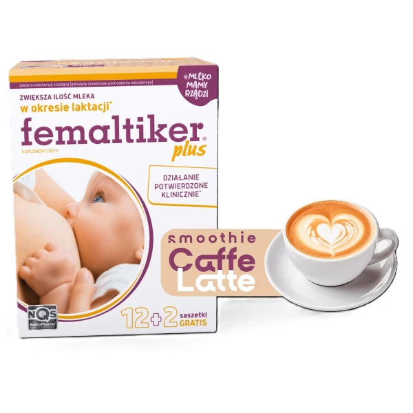 Femaltiker Plus, smak caffe latte, 12 saszetek + 2 gratis