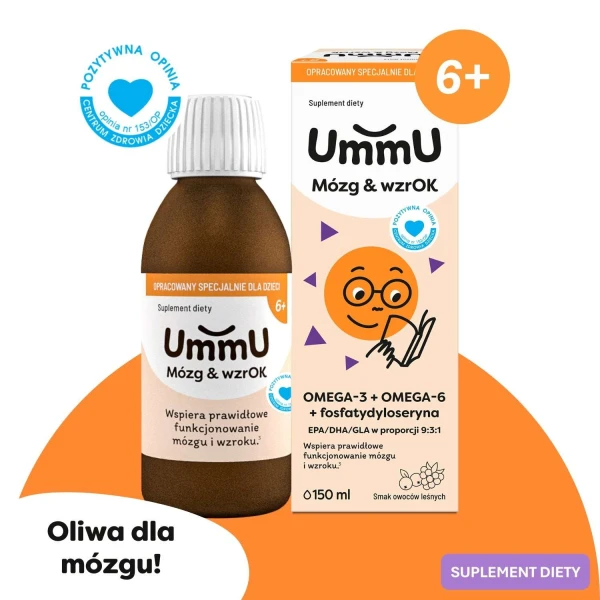 UmmU Mózg & WzrOK, dla dzieci od 6 lat, płyn, 150 ml
