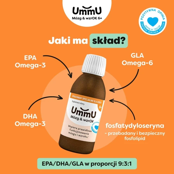 UmmU Mózg & WzrOK, dla dzieci od 6 lat, płyn, 150 ml