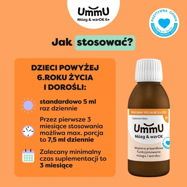 UmmU Mózg & WzrOK, dla dzieci od 6 lat, płyn, 150 ml