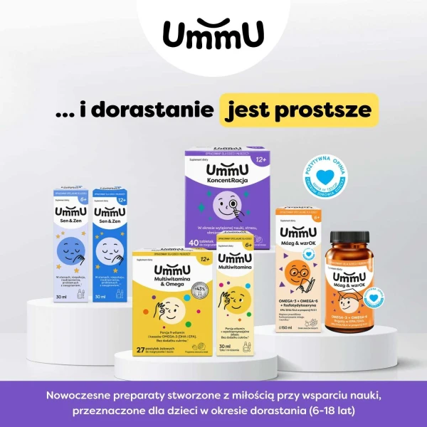 UmmU Mózg & WzrOK, dla dzieci od 6 lat, płyn, 150 ml