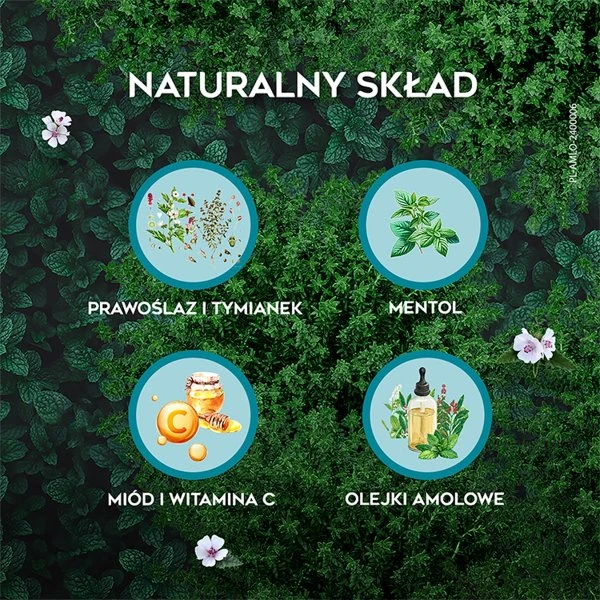 AMOLowe na Gardło, ziołowe pastylki do ssania z miodem i witaminą C, 16 pastylek do ssania