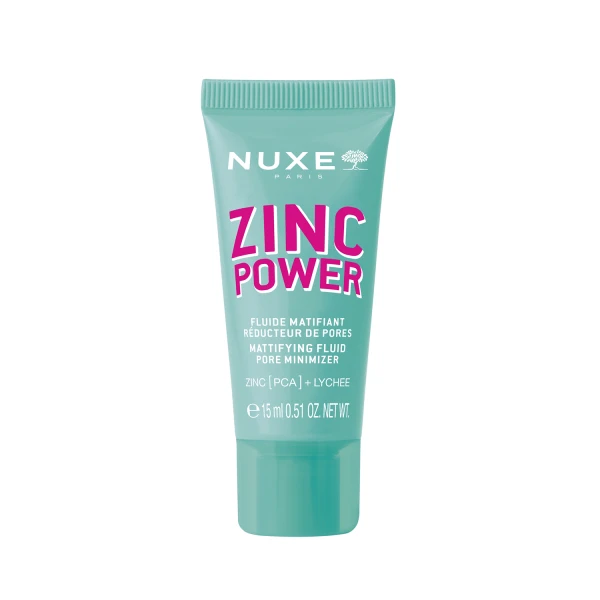 Zestaw Nuxe Zinc Power, żel, 30 ml + tonik, 50 ml + serum, 5 ml + fluid matujący, 15 ml + kosmetyczka