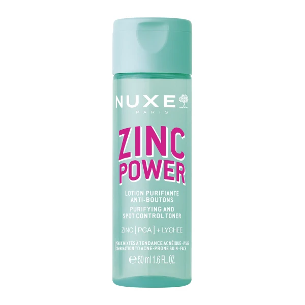 Zestaw Nuxe Zinc Power, żel, 30 ml + tonik, 50 ml + serum, 5 ml + fluid matujący, 15 ml + kosmetyczka