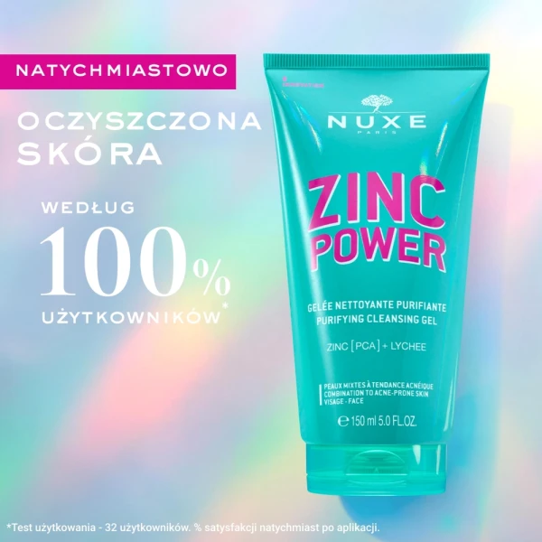 Nuxe Zinc Power, oczyszczający żel do mycia twarzy, 150 ml