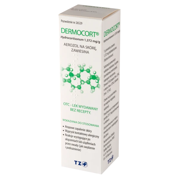 Dermocort 1,372 mg/g, zawiesina, aerozol na skórę, 38,25 g