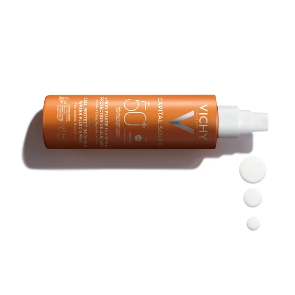 Vichy Capital Soleil Cell Protect, spray ochronny do twarzy i ciała, SPF 50+, 200 ml