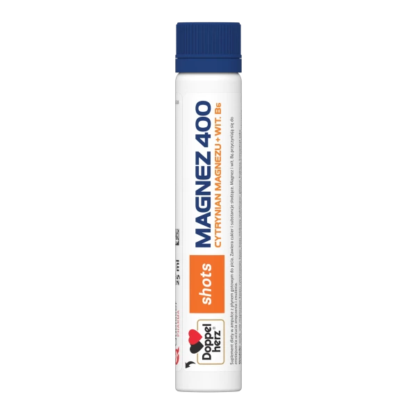 Doppelherz Shots Magnez 400, 25 ml x 10 ampułek