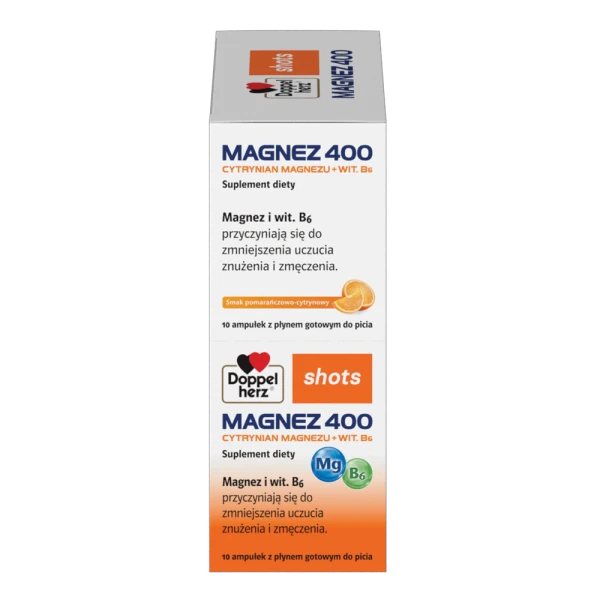 Doppelherz Shots Magnez 400, 25 ml x 10 ampułek