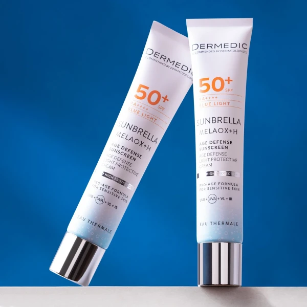 Dermedic Sunbrella Melaox + H, Lekki krem ochronny Age Defense SPF 50+, 40 ml