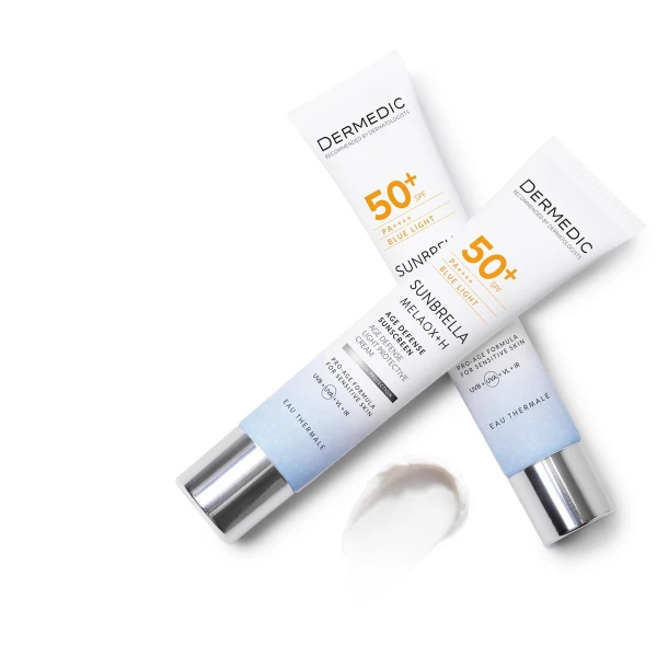 Dermedic Sunbrella Melaox + H, Lekki krem ochronny Age Defense SPF 50+, 40 ml