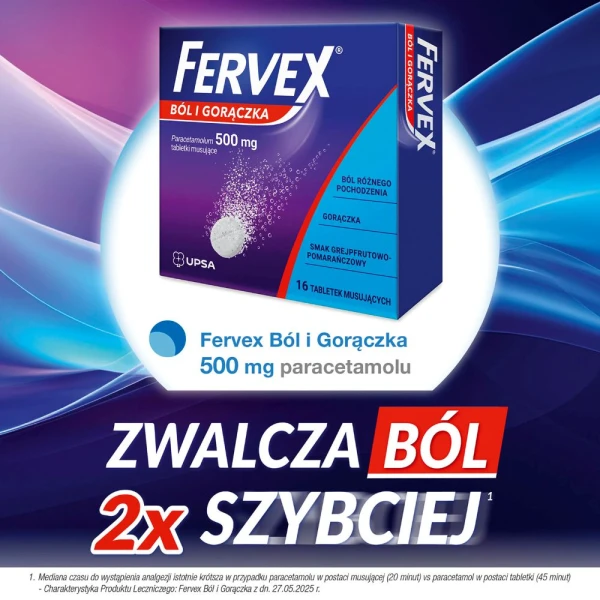 Fervex ból i gorączka, 16 tabletek musujących