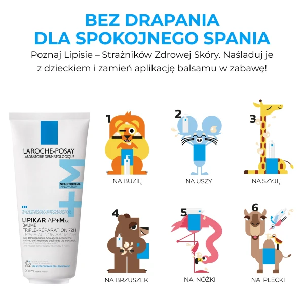 La Roche-Posay Lipikar Baume AP+M, balsam do ciała, skóra sucha i atopowa, od urodzenia, eco tube, 200 ml