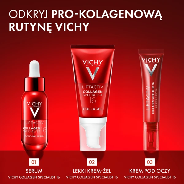 Vichy Liftactiv Collagen Specialist, krem-żel podkręcający glow, 50 ml
