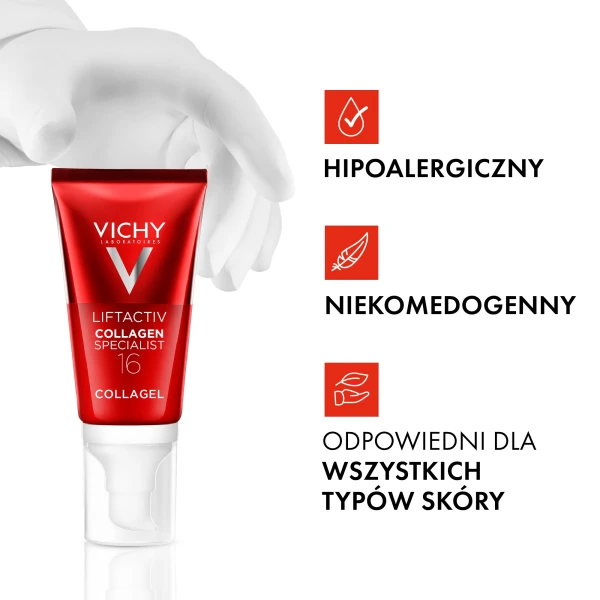 Vichy Liftactiv Collagen Specialist, krem-żel podkręcający glow, 50 ml