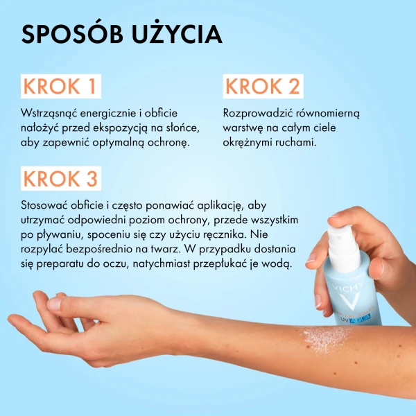 Vichy Capital Soleil UV-Aqua, ochronna mgiełka do twarzy i ciała, SPF 50, 200 ml