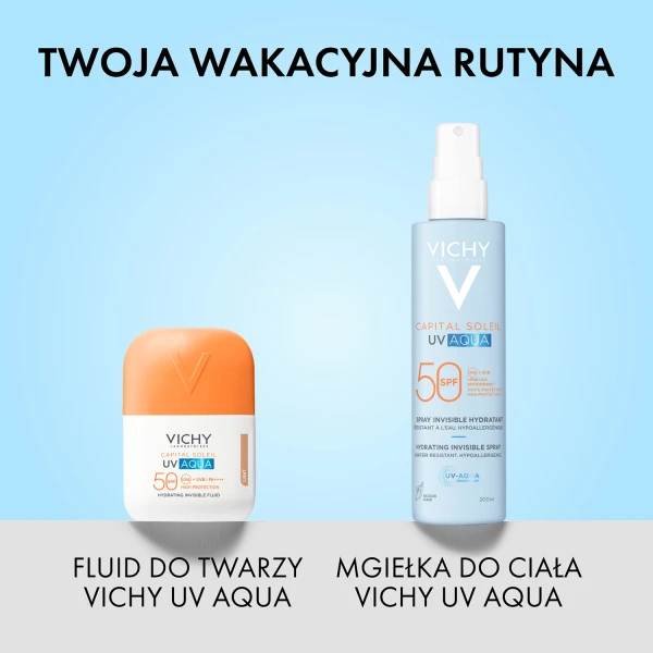 Vichy Capital Soleil UV-Aqua, ochronny fluid nawilżający do twarzy, koloryzujący, SPF 50, 50 ml