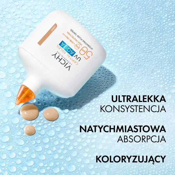 Vichy Capital Soleil UV-Aqua, ochronny fluid nawilżający do twarzy, koloryzujący, SPF 50, 50 ml
