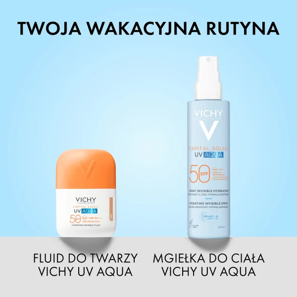 Vichy Capital Soleil UV-Aqua, ochronny fluid nawilżający do twarzy, SPF 50, 50 ml