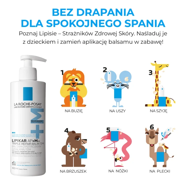 La Roche-Posay Lipikar Baume AP+Max, balsam do ciała, skóra sucha i atopowa, od urodzenia, 400 ml