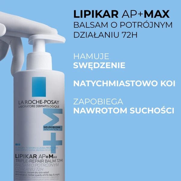 La Roche-Posay Lipikar Baume AP+Max, balsam do ciała, skóra sucha i atopowa, od urodzenia, 400 ml
