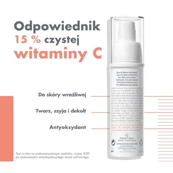 Avene A-Oxitive, antyoksydacyjne serum ochronne, skóra wrażliwa z pierwszymi oznakami starzenia, 30 ml