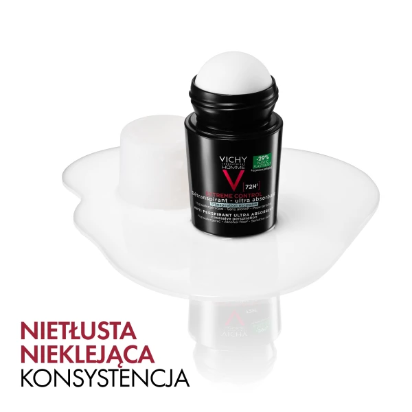 Vichy Homme, antyperspirant roll-on dla mężczyzn, 72-godzinna ochrona, 2 x 50 ml