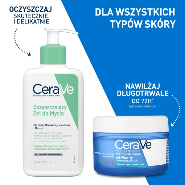 CeraVe Hydrating HA Water Gel, nawilżający żel do twarzy, 48 ml
