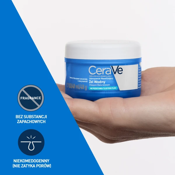 CeraVe Hydrating HA Water Gel, nawilżający żel do twarzy, 48 ml