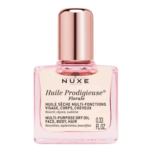 Nuxe zestaw The Infinite Glow in Pink, Very Rose serum do ust, 8 ml + Huile Prodigieuse Or Florale, olejek z drobinkami, 50 ml + Huile Prodigieuse Florale, olejek, 10 ml