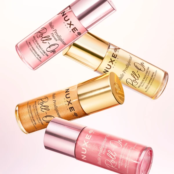 Nuxe Huile Prodigieuse Or Florale, suchy olejek ze złotymi drobinkami do ciała, twarzy i włosów, roll-on, 60 ml