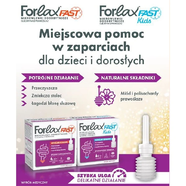 Forlax Fast Kids, mikrowlewki doodbytnicze, 5 g x 6 sztuk