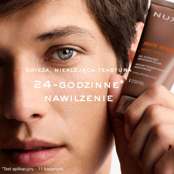 Zestaw Nuxe Men Boost, serum wielofunkcyjne, 30 ml + nawilżający żel do twarzy, 50 ml + żel pod prysznic, 100 ml