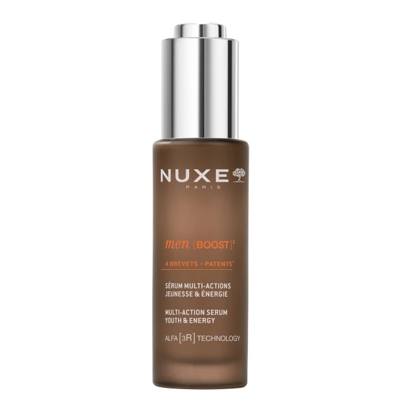 Zestaw Nuxe Men Boost, serum wielofunkcyjne, 30 ml + nawilżający żel do twarzy, 50 ml + żel pod prysznic, 100 ml