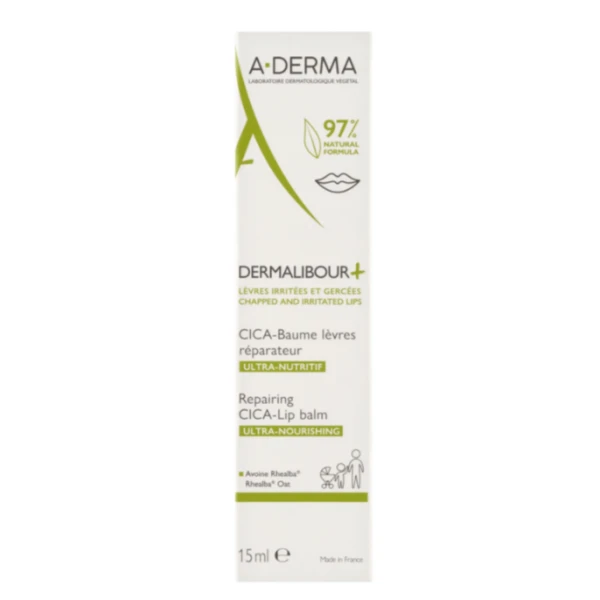 A-Derma Dermalibour+ Cica, regenerujący balsam do ust, 15 ml