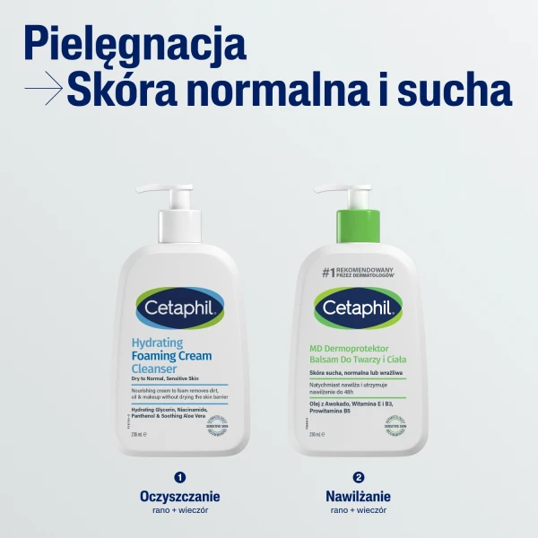 Cetaphil Hydrating Foaming Cream Cleanser, kremowa pianka oczyszczająca do twarzy, 236 ml