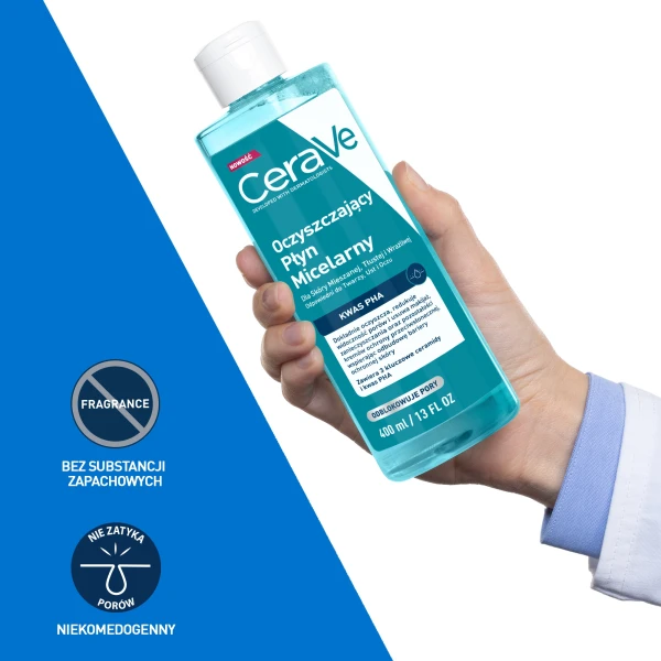 CeraVe, oczyszczający płyn micelarny, 400 ml