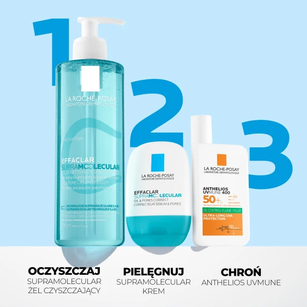 La Roche-Posay Effaclar Supramolecular, żel oczyszczający do twarzy, 400 ml