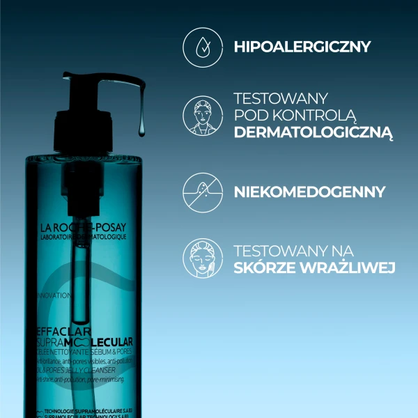 La Roche-Posay Effaclar Supramolecular, żel oczyszczający do twarzy, 400 ml