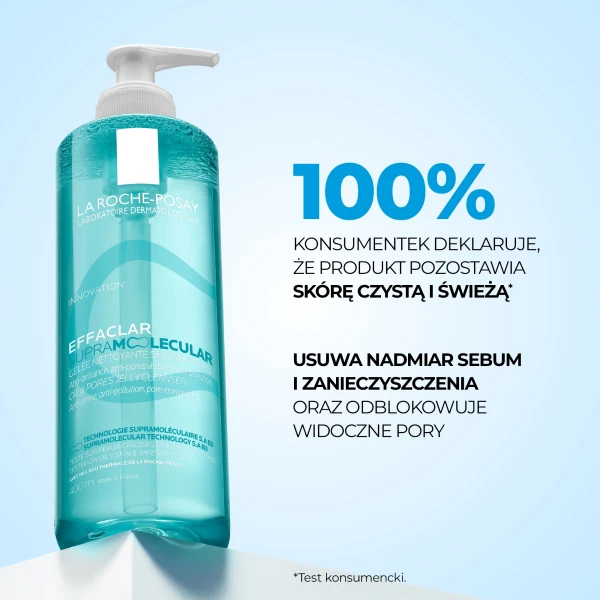 La Roche-Posay Effaclar Supramolecular, żel oczyszczający do twarzy, 400 ml