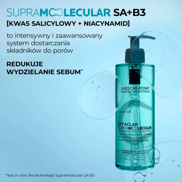 La Roche-Posay Effaclar Supramolecular, żel oczyszczający do twarzy, 400 ml