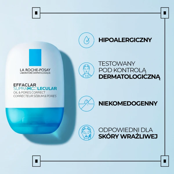 La Roche-Posay Effaclar Supramolecular Oil & Pores Correct, krem-żel redukujący sebum i pory, 40 ml