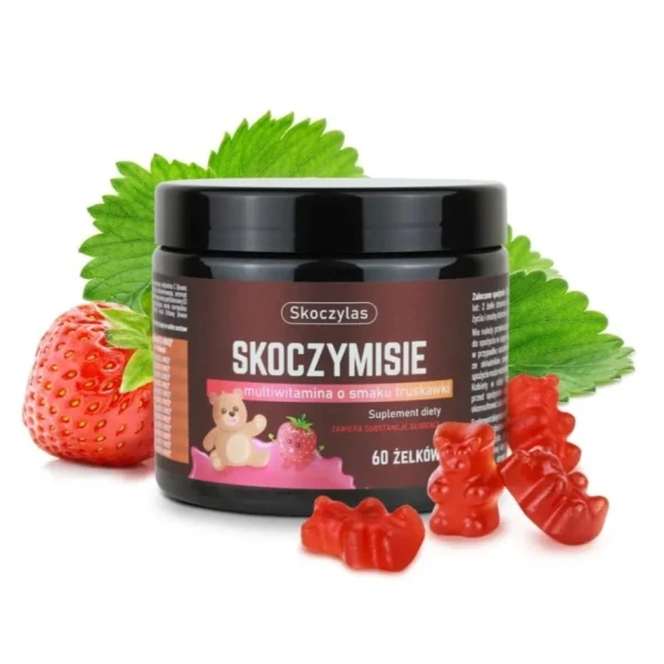 Skoczylas Skoczymisie, multiwitamina o smaku truskawki, 60 żelków