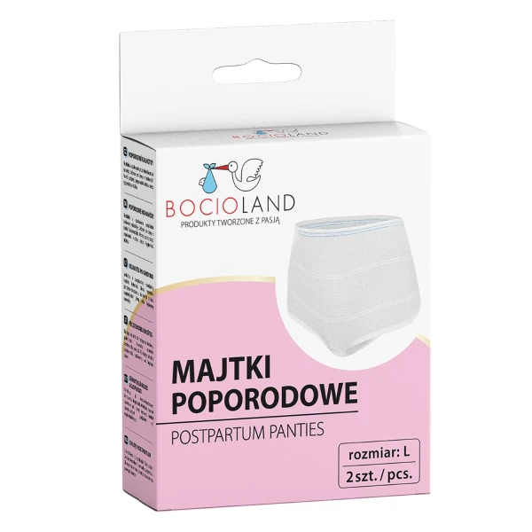 Bocioland, majtki poporodowe, siateczkowe, rozmiar L, 2 sztuki