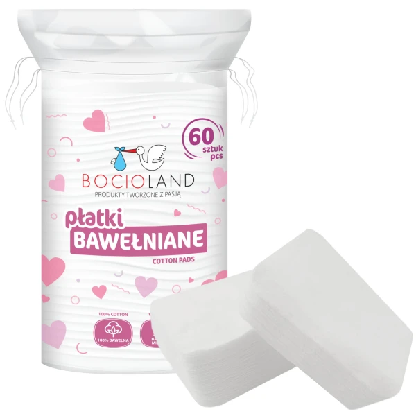 Bocioland, płatki bawełniane, 60 sztuk