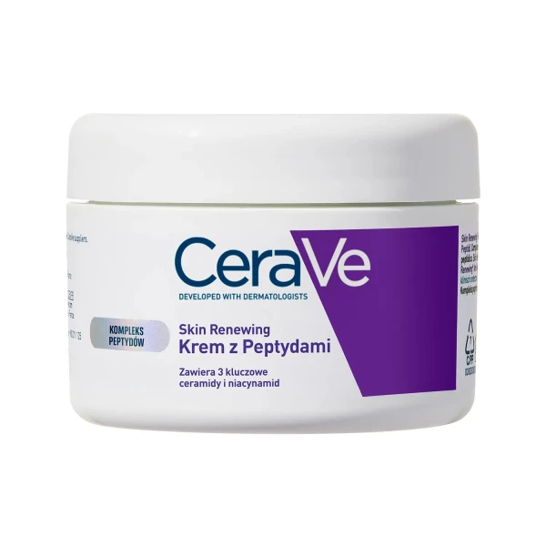 Zestaw CeraVe Skin Renewing, krem do twarzy z peptydami, 48 ml + krem pod oczy, 14 ml