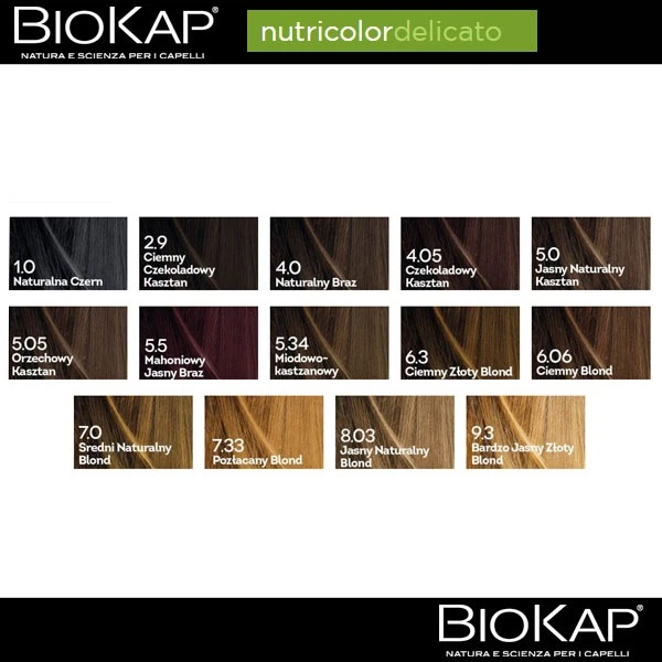 Biokap Nutricolor Delicato, farba koloryzująca do włosów, 5.05 orzechowy kasztan, 140 ml