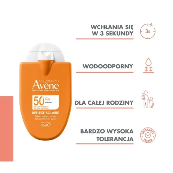Avène Sun, refleks słoneczny SPF 50+, 30 ml