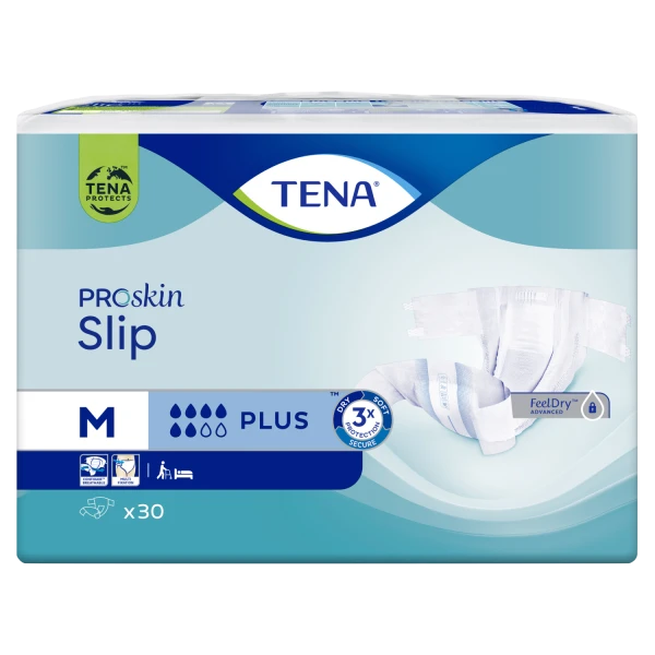Tena Slip ProSkin, pieluchomajtki, rozmiar M, 73-122 cm, Plus, 30 sztuk