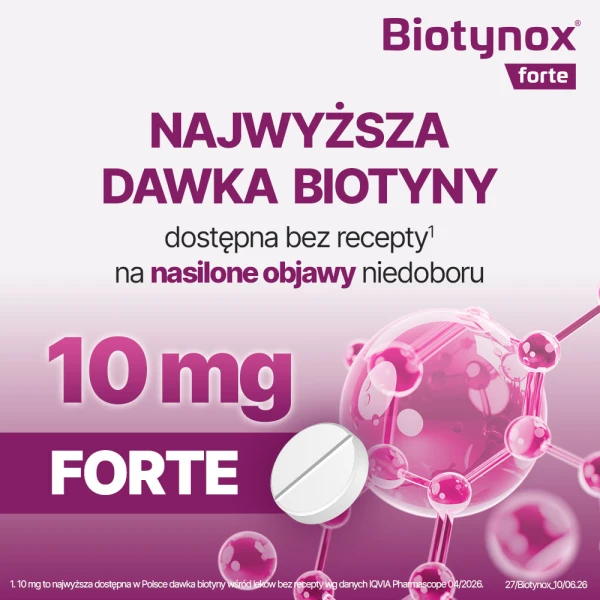 Biotynox Forte 10 mg, na wypadanie włosów, 30 tabletek
